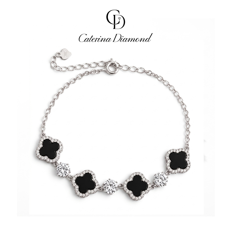 Vòng Tay Caterina Diamond Kim Cương Moissanite Black Clover DB052