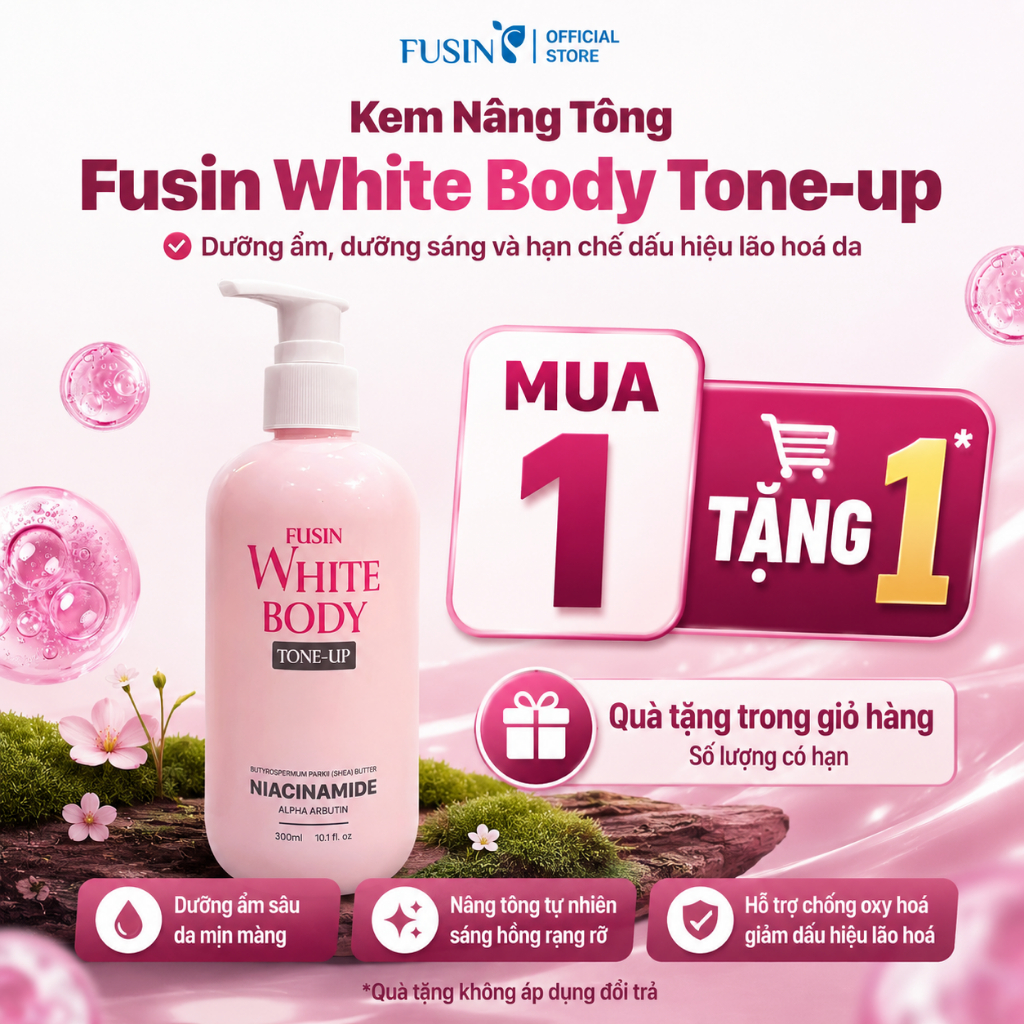 [MUA 1 TẶNG 1] Kem Body Dưỡng Sáng, Nâng Tone - Fusin White Body Tone-up