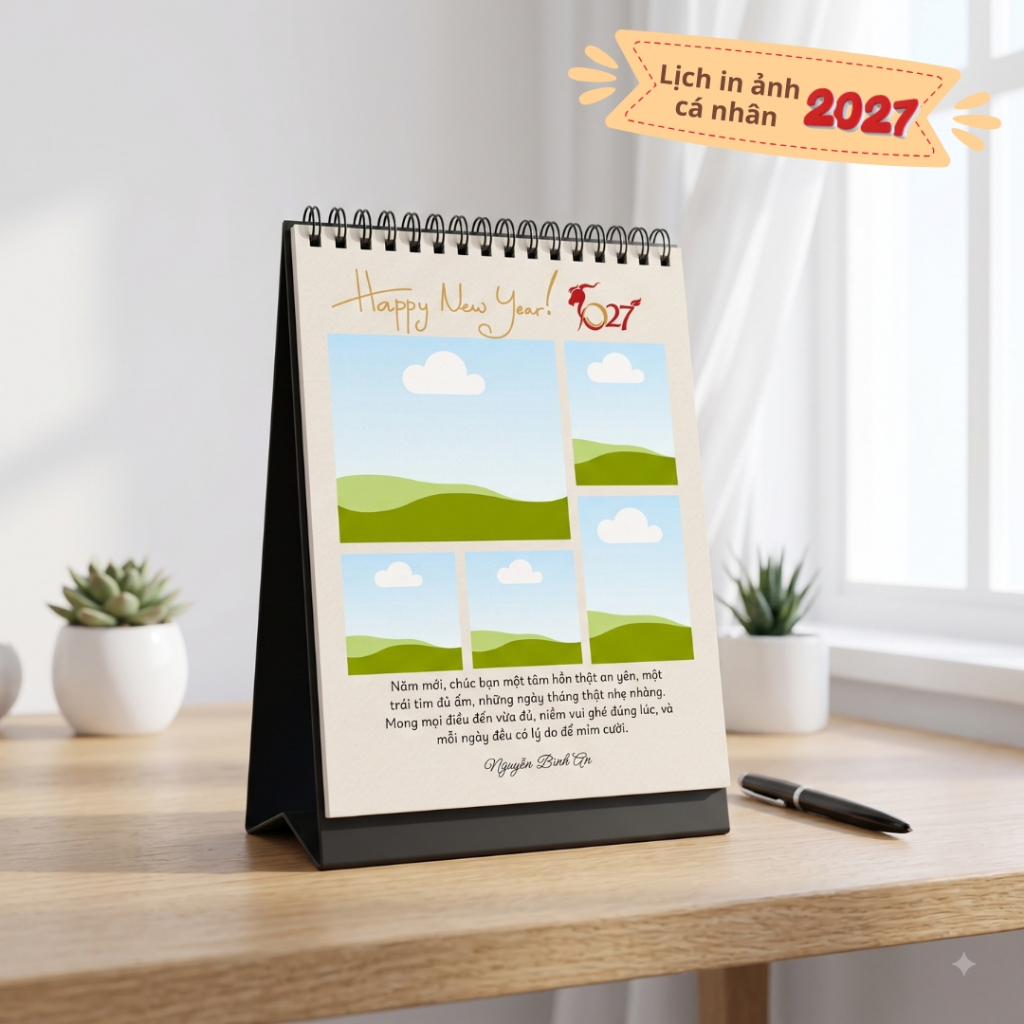 Lịch để bàn Size A5 đứng (14.9*21cm) in theo yêu cầu chỉ từ 1 quyển - Thích hợp làm quà tặng, trang 