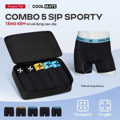 [MỚI - BẢN GIỚI HẠN]Pack 5 Quần Lót Nam Trunk Sporty Colorline chất vải mát lạnh, thấm hút, co giãn Coolmate