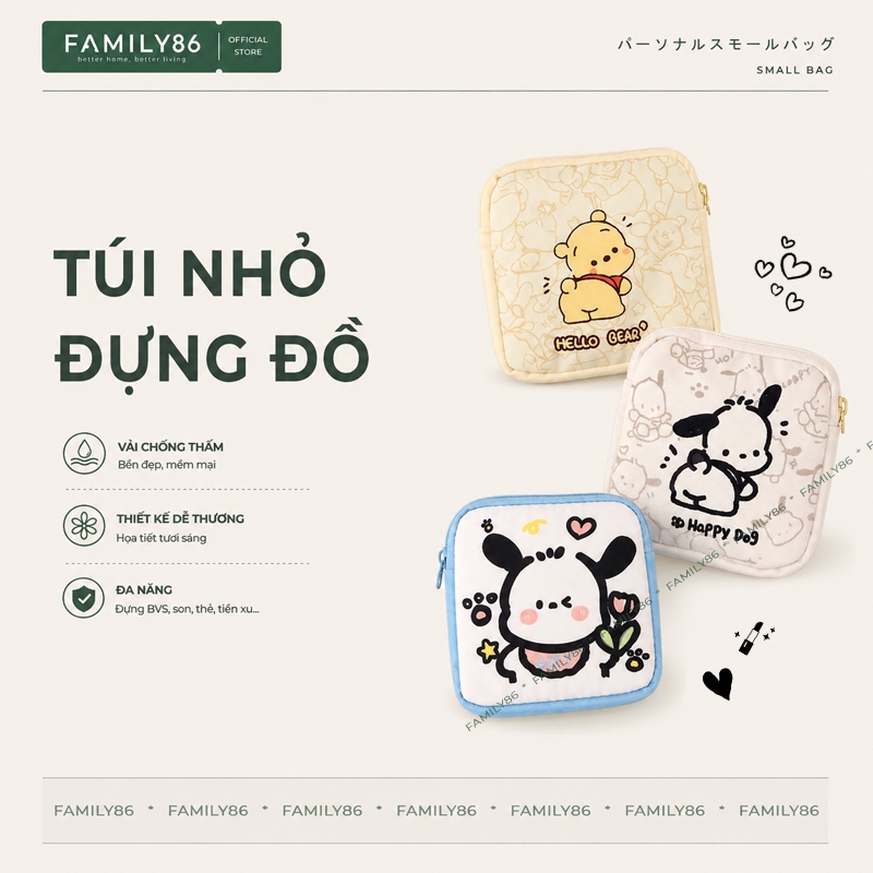 Túi Đựng Đồ Cá Nhân Mini, Túi Đựng Băng Vệ Sinh, Túi Nhỏ Đựng Son Tiền Xu Bvs…