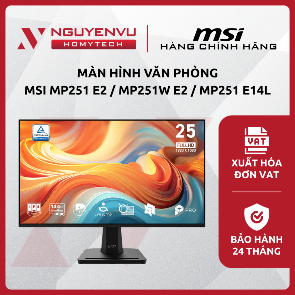 [FULL VAT] Màn hình MSI MP251 E2 / MP251W E2 / MP251 E14L - 24.5 inch / FHD / IPS / 120Hz-144Hz - BẢ