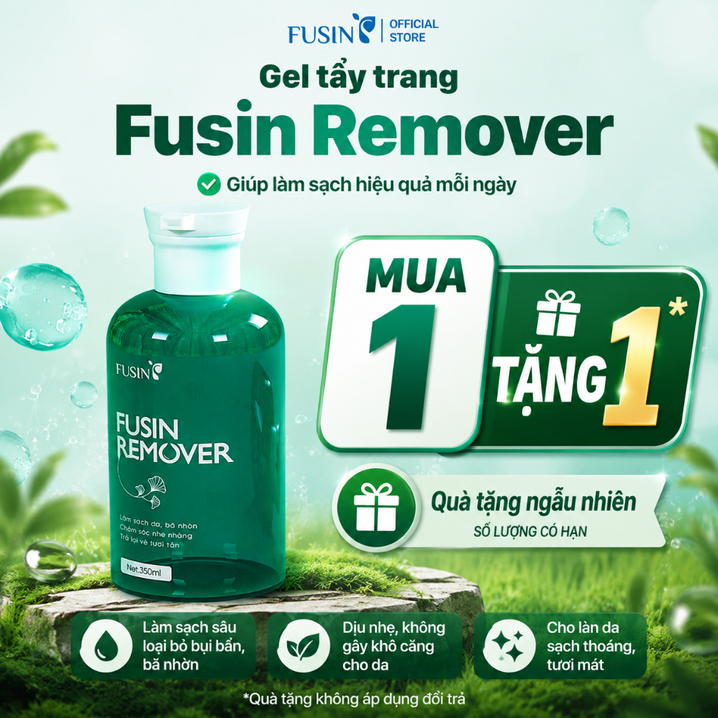 Nước tẩy trang làm sạch sâu, dưỡng ẩm cho mọi loại da FUSIN REMOVER - Chai 120ml/350ml