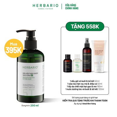 Dầu gội thảo dược sạch gàu 5T Herbario 250ml