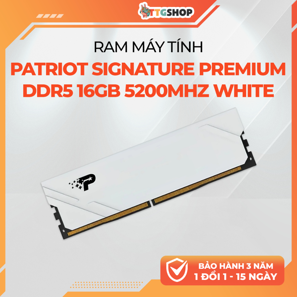 RAM Patriot Signature Premium DDR5 16GB 5200MHz White 1x16GB PC5-41600