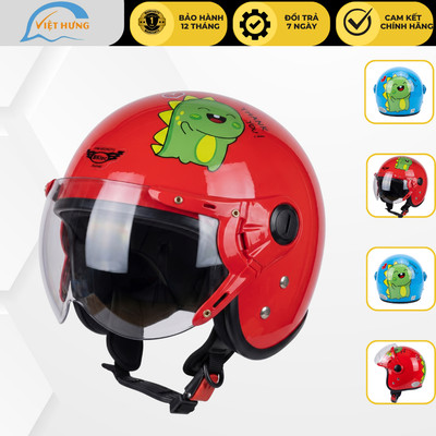 Mũ bảo hiểm trẻ em trùm 3/4 đầu kính trong suốt - BKtec BK32 - Dành cho bé dưới 18kg - Vòng đầu 50-52cm Baby three kitty