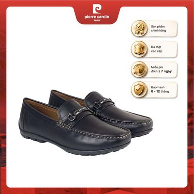 Giày lười nam Pierre Cardin da bò thật, khóa kim loại sang trọng, đế cao su chống trượt - mã 527