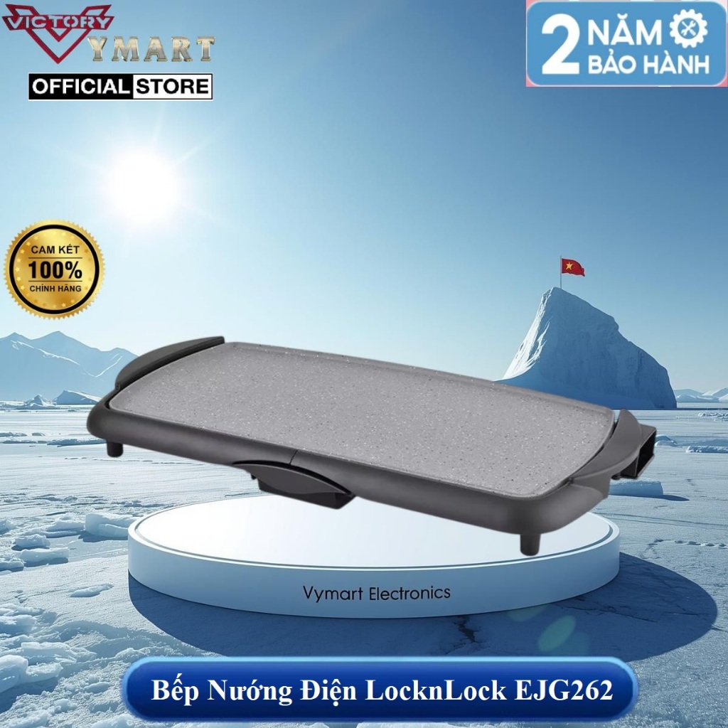 (MODEL NEW) Bếp Nướng Điện LocknLock Electric Grill Pan EJG262BLK Màu Đen, 220-240V, 50-60Hz, 2000W