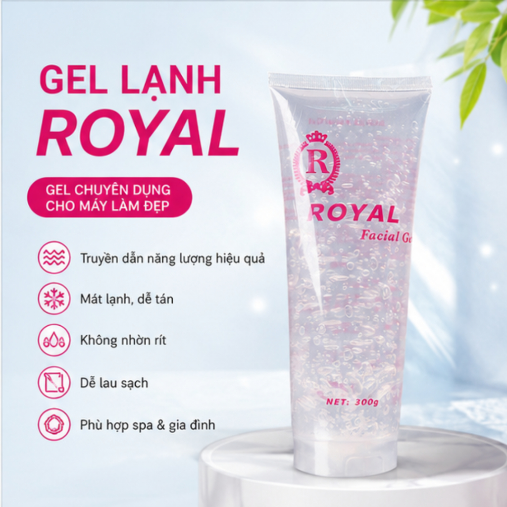 Gel Lạnh Royal Dẫn Truyền RF Hifu Triệt Lông, Gel Dùng Cho Máy Nâng Cơ, Máy RF, Spa Thẩm Mỹ