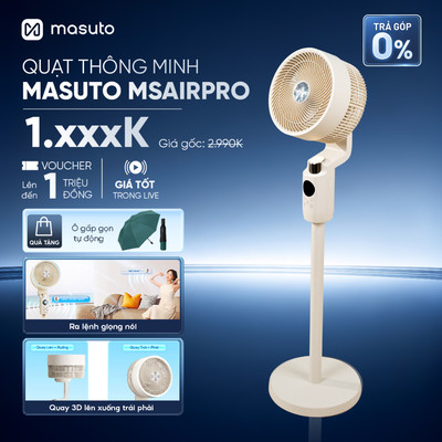 [VHL x Masuto] Quạt Điện Cây Masuto Thông Minh AI Điều Khiển Giọng Nói Phát Ion Âm Quạt Cây Tuần Hoàn Không Khí