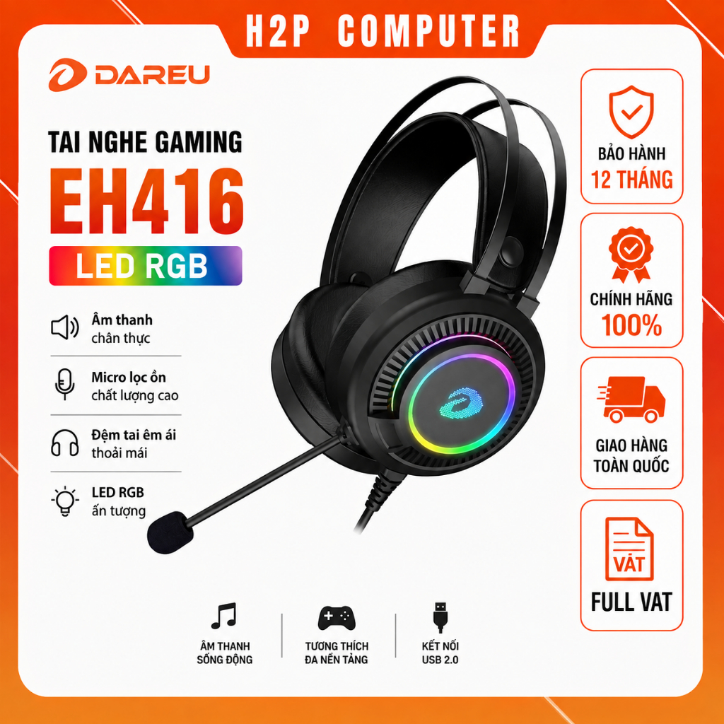 Tai nghe Gaming Dareu EH416 Led RGB