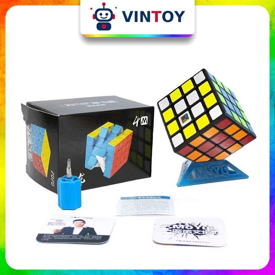 [MoYu] Rubik 4x4 MoYu MeiLong 4M Bản Đen Rubic 4 Tầng Nam Châm 4x4x4 Đồ Chơi Trí Tuệ Trẻ Em