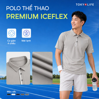 [NEW] Áo Polo Nam Premium IceFlex thể thao cao cấp regular fit co giãn 4 chiều TOKYOLIFE 40006059