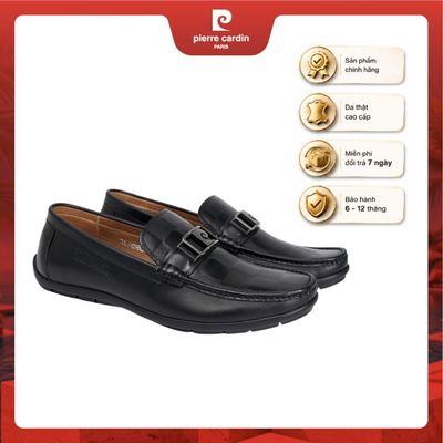 Giày lười nam Pierre Cardin chất liệu da bò cao cấp, đế cao su chống trượt, logo chữ P kim loại - mã 809