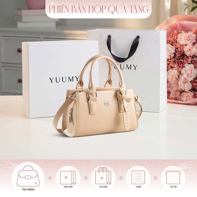 Bộ hộp quà YUUMY (Túi đeo chéo nữ YUUMY YN343 + Hộp quà YHQ3T + Túi giấy YTG3T + Túi rút BVR3838 + Thiệp cảm ơn YBT1)