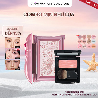 [Cheeryep] Combo Bắt Sáng + Má Hồng Cheeryep Hiệu Ứng Lì Sáng Tự Nhiên Lên Màu Chuẩn Lâu Trôi Tặng Kèm Cọ 6g*1+2.1g*1