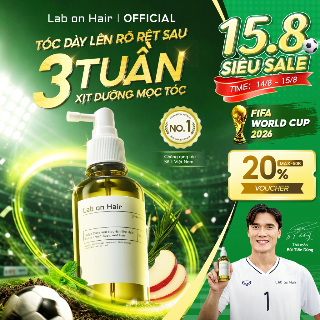 Xịt mọc tóc Lab on Hair 160ml xịt dưỡng tóc với giấm táo Kích thích mọc tóc Rụng Tóc