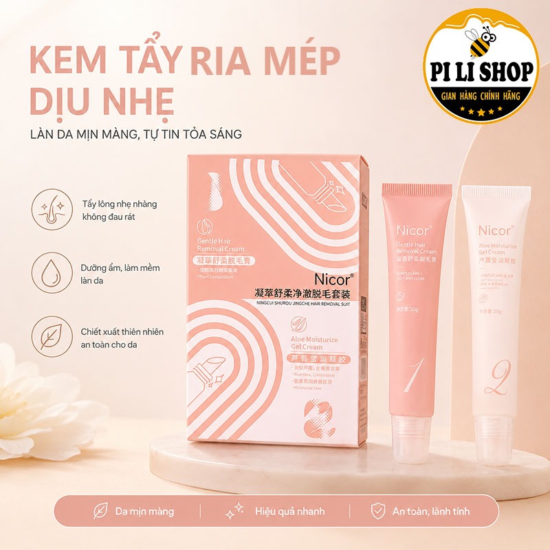 Kem Tẩy Lông Môi Nicor Kèm Dưỡng Dịu Nhẹ Cho Nam Và Nữ, Kem Tẩy Lông Ria Mép Nhẹ Nhàng Nhanh Chóng