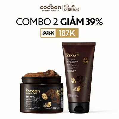 [MUA 2 GIẢM 39%] Combo Tẩy da chết mặt cà phê Đắk Lắk 150ml và Tẩy da chết cà phê cơ thể 200ml