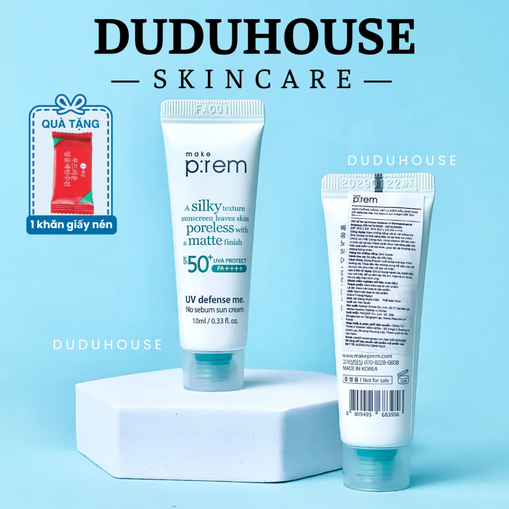 [Hàng Công Ty] Kem Chống Nắng Make P:rem prem Xanh Lá Nắng Nâng Tone, Kiềm Dầu Minisize 10ml