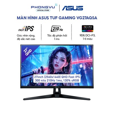 Màn hình Asus TUF Gaming VG27AQ5A 27" (QHD (2K) 2560 x 1440/ Fast IPS/ 210Hz/ 1 ms) -Bảo hành 36 tháng