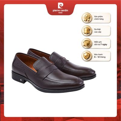 Giày tây lười Pierre Cardin dáng loafer, chất liệu da bò thật cao cấp, đế cao su chống trượt - mã 796