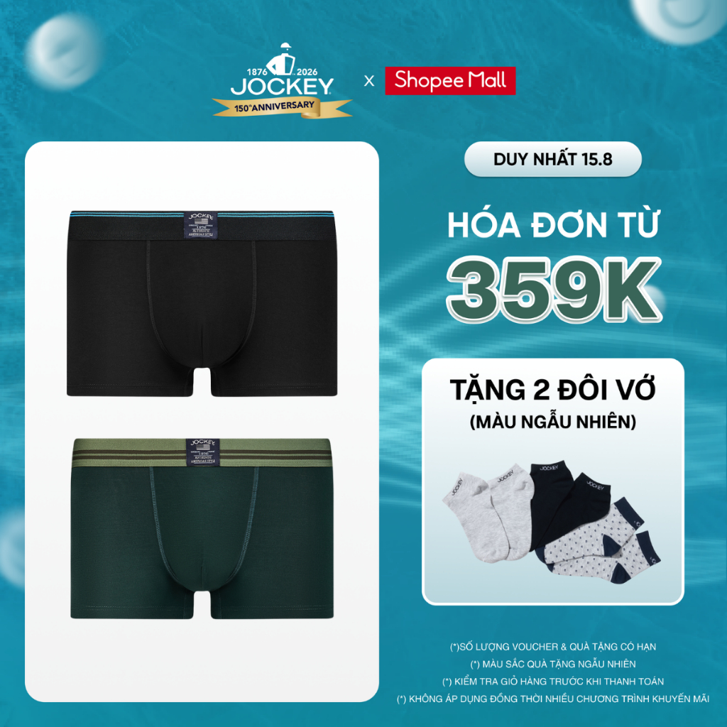 COMBO 2 Quần lót modal nam Jockey dáng trunk - J0062