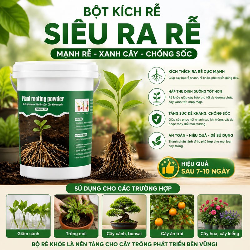 Phân bón Kích rễ,ra rễ cực mạnh hủ 500g fertilizer ra rễ cực mạnh phát triển bộ rễ toàn diện hàng,ho