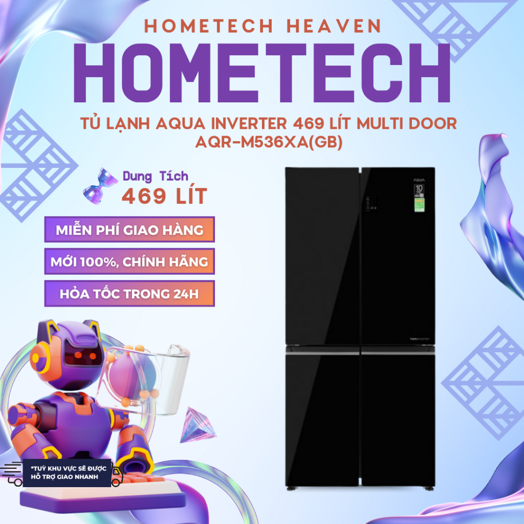 AQR-M536XA(GB) - Tủ lạnh Aqua Inverter 469 lít Multi Door AQR-M536XA(GB) - CHÍNH HÃNG