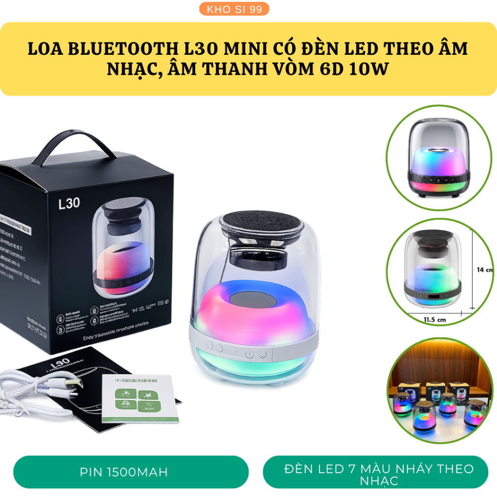 [L30] Loa Bluetooth L30 Loa Không Dây Mini Âm Thanh Sống Động Thiết Kế Nhỏ Gọn Nghe Nhạc Mọi Lúc Mọi