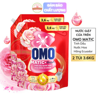 Combo 2 Túi Nước Giặt OMO Matic Cửa Trên Comfort Tinh Dầu Thơm Hoa Hồng Ecuador - 2 Túi 3.6KG