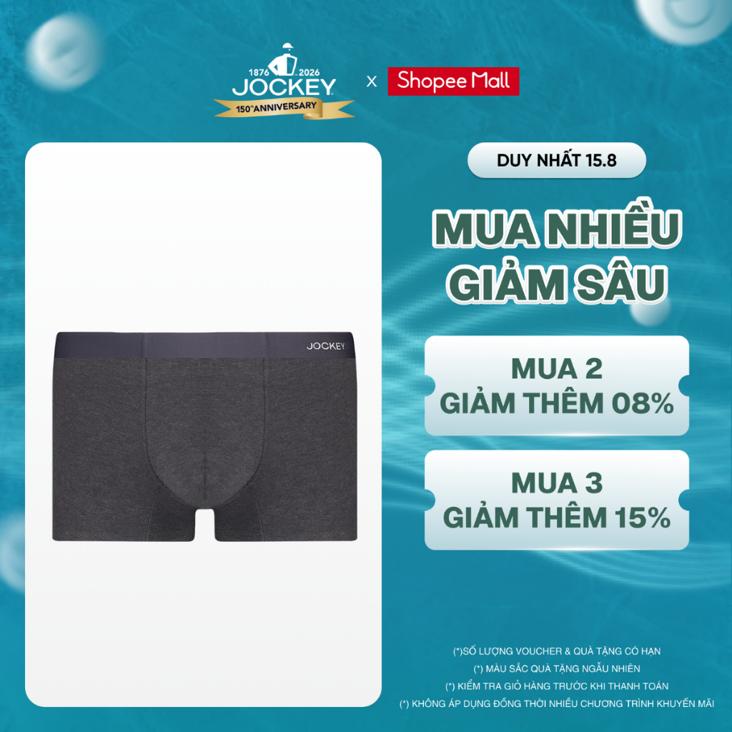 Quần lót viscose nam Jockey không đường may dáng trunk - J4157