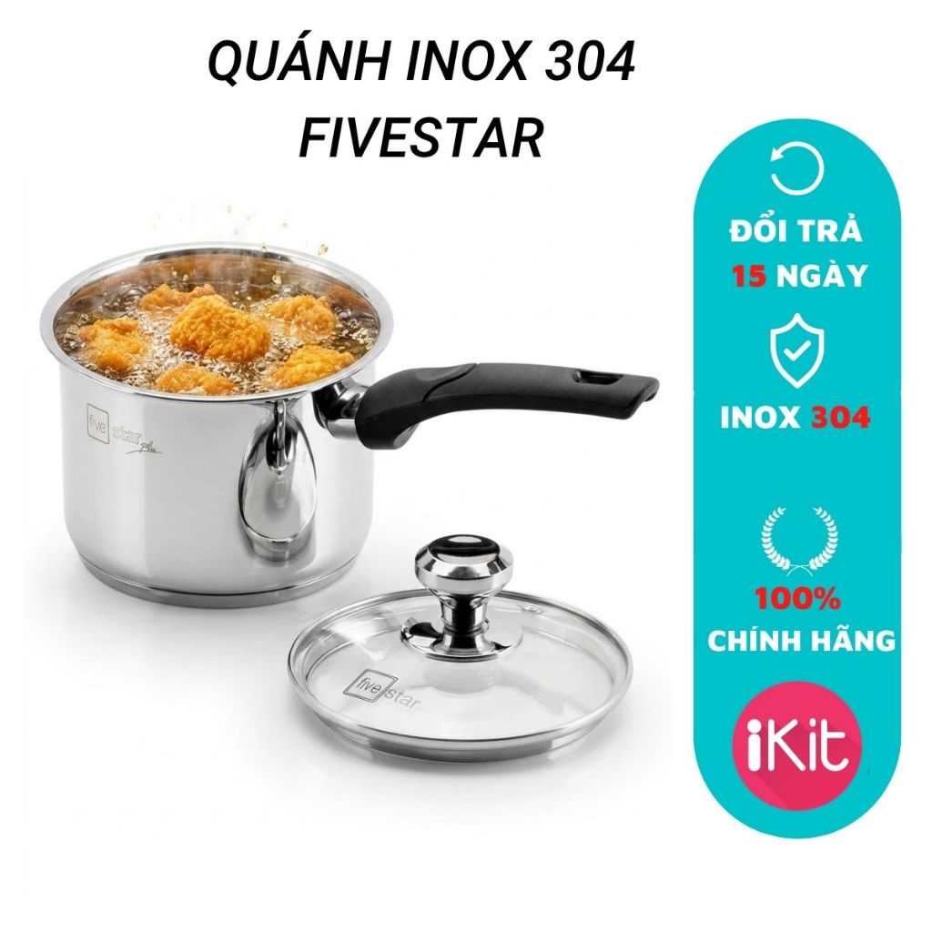 Quánh inox 304 Fivestar 14cm, nồi inox 304 đun từ