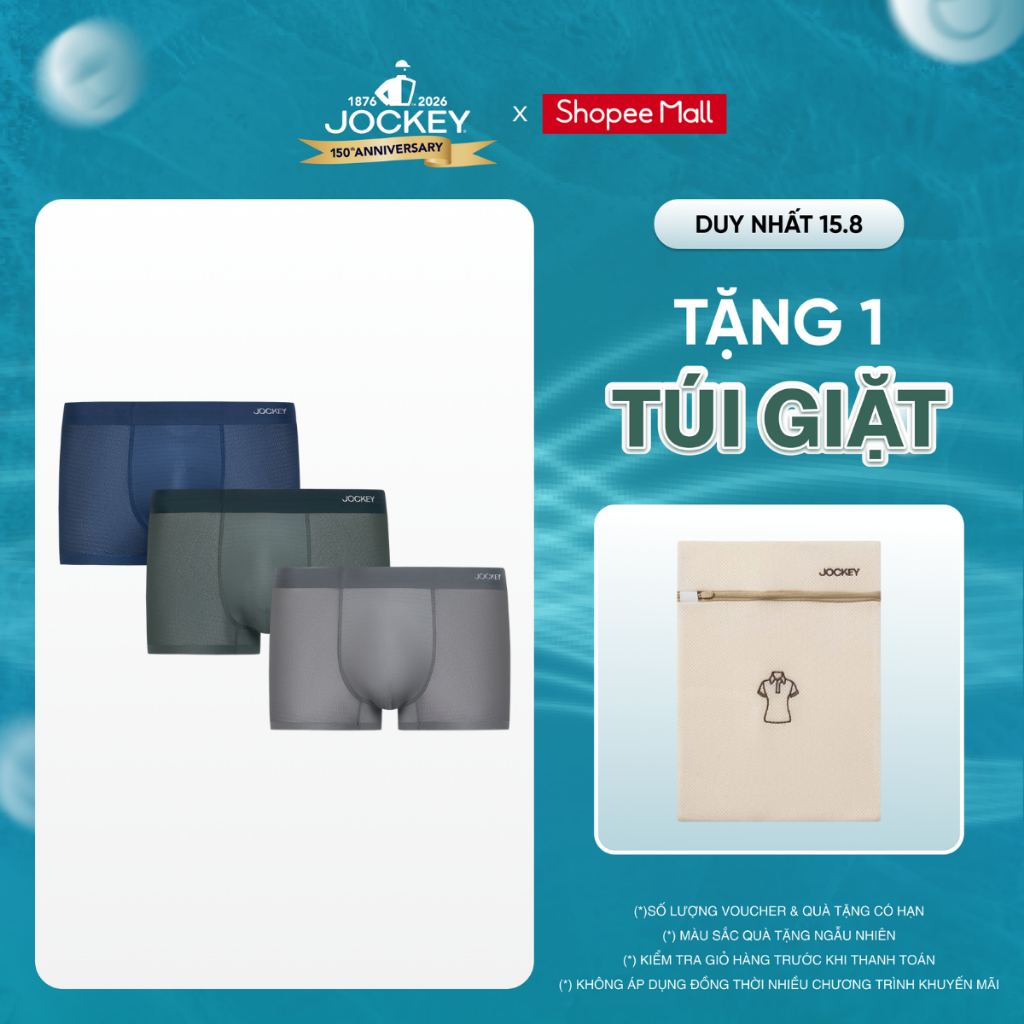 Combo 3 Quần Lót Nam Jockey Dáng Trunk Thoáng Khí Kháng Khuẩn, Co Giãn 4 Chiều, Không Đường May - J4