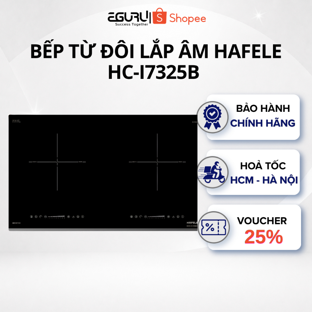 Bếp từ 2 vùng nấu Hafele HC-I7325B (533.09.979) - Bảo Hành 3 năm Chính Hãng