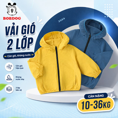 Áo khoác gió 1 lớp nhẹ nhàng cho bé BOBDOG chất liệu vải gió cản gió, giữ ấm mùa thu đông cho bé.