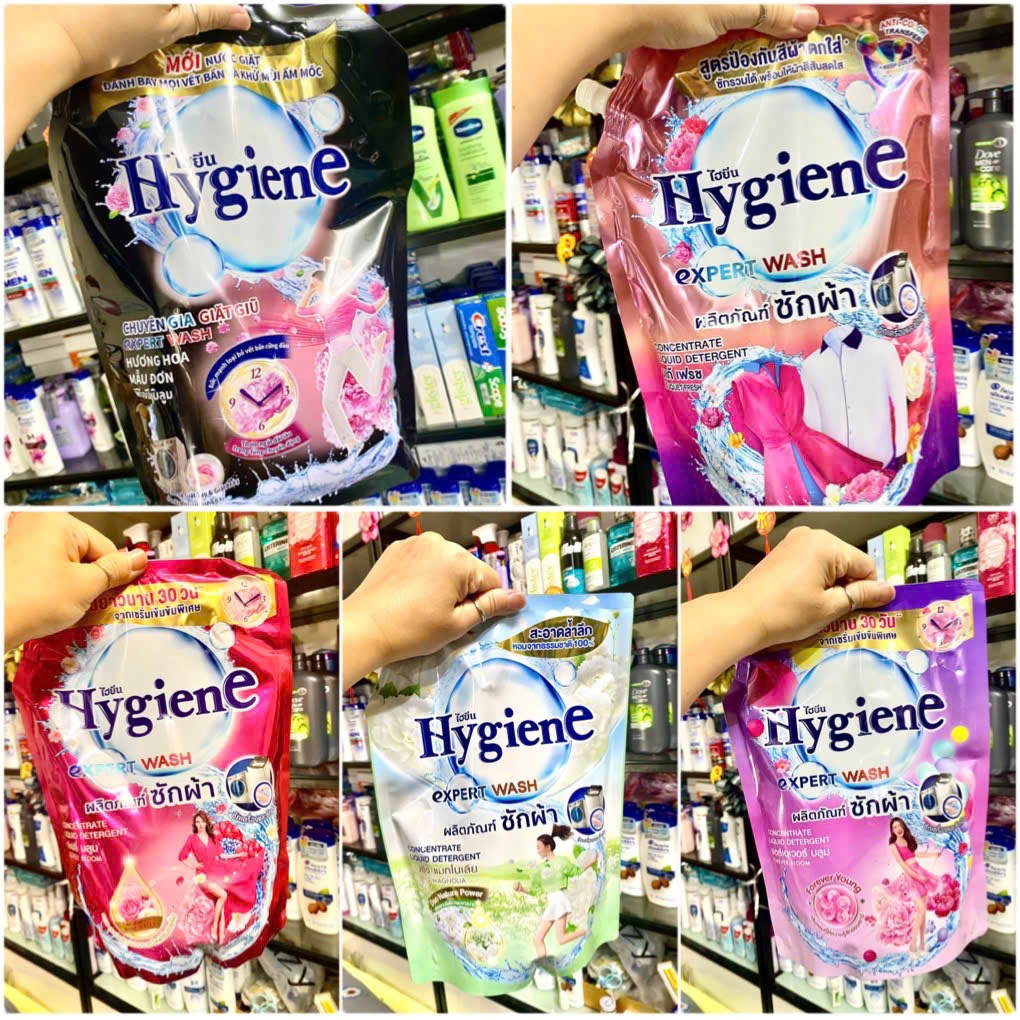 [ĐỦ 5 GIẶT + 17 XẢ HYGIENE] NƯỚC GIẶT HYGIENE / NƯỚC XẢ VẢI HYGIENE THÁI LAN CHUẨN NỘI ĐỊA 1800ml