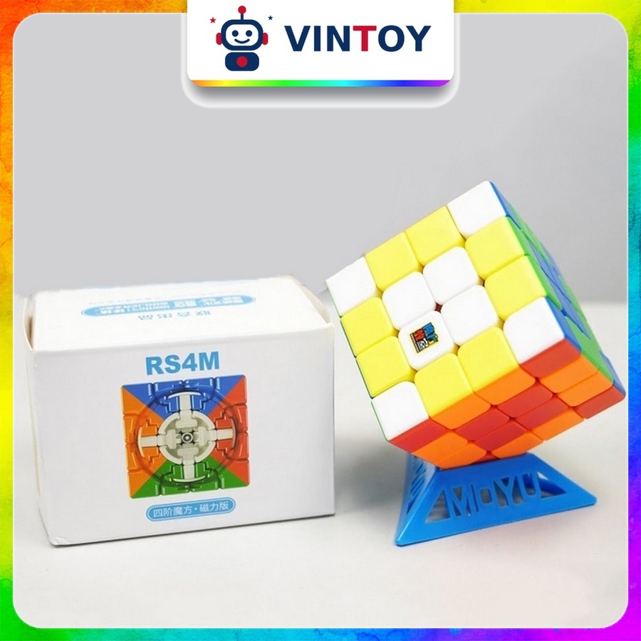 Rubik 4x4 MoYu RS4 M 4x4 RS4M Rubic Nam Châm 4 Tầng Stickerless Đồ Chơi Trí Tuệ Trẻ Em