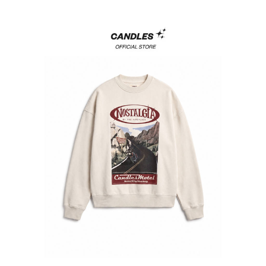 Áo Nỉ Candles Motel Sweater Oversize Unisex