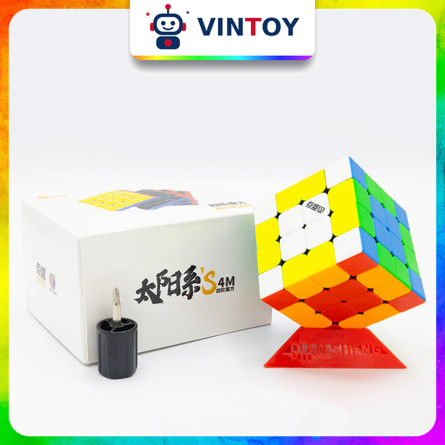 Rubik 4x4 DianSheng Solar S4M 4x4 2022 Stickerless Có Nam Châm Rubic 4 Tầng Đồ Chơi Trí Tuệ Trẻ Em
