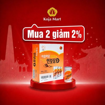 Nước Uống Hồng Sâm Inbosam D Korean Red Ginseng Hộp 30 lon x 180ml