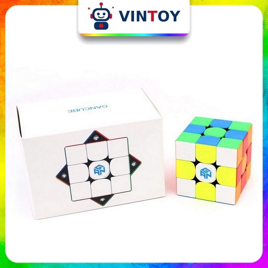 Rubik 3x3 Gan 356 M 3x3 Rubic 3 Tầng Có Nam Châm Gan 356M Stickerless Đồ Chơi Trí Tuệ Trẻ Em 3x3x3