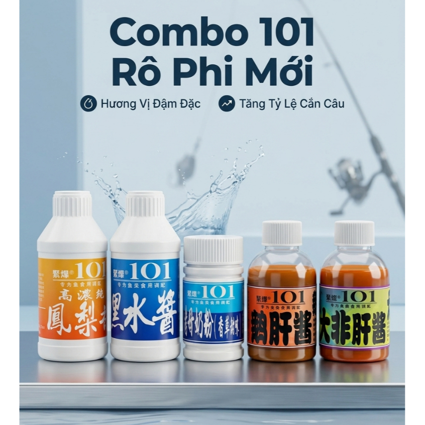 Combo Tinh Mùi 101 Tối Ưu Chuyên Rô - Bộ Tinh Mùi Sát Cá Hồ Dịch Vụ & Tự Nhiên