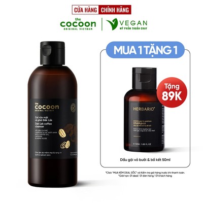 Bigsize - Gel rửa mặt cà phê Đắk Lắk Cocoon cho làn da tươi mới và rạng rỡ 310ml thuần chay