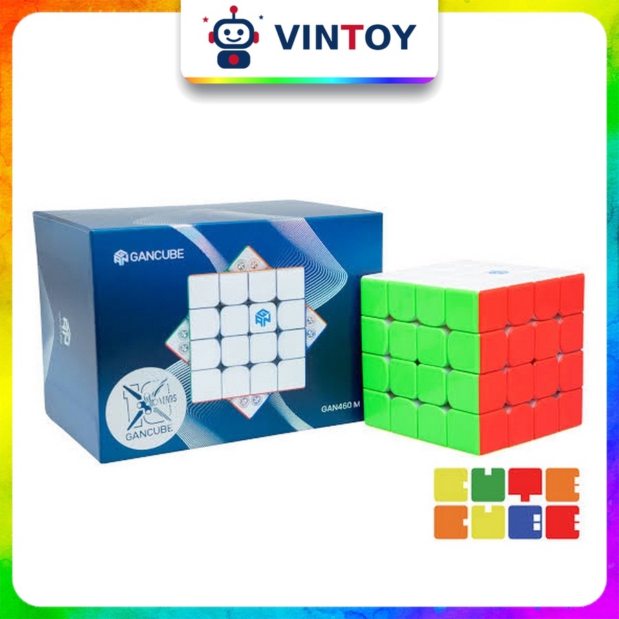 [Gan] 460M V2 UV Coated Rubik 4x4 Nam Châm Đồ Chơi Rubik 4 Tầng Trí Tuệ Phát Triển Tư Duy Trẻ Em