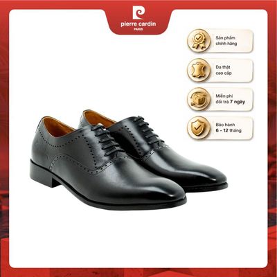 Giày tây nam Oxford Pierre Cardin da bò thật, thiết kế sang trọng, đế gỗ cao cấp, có chống trượt - mã 375