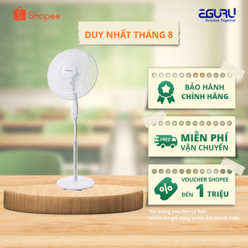 Quạt đứng Gaabor FM430M-WH05A 45W 5 cánh, 3 tốc độ, xoay 90 độ - Hàng chính hãng