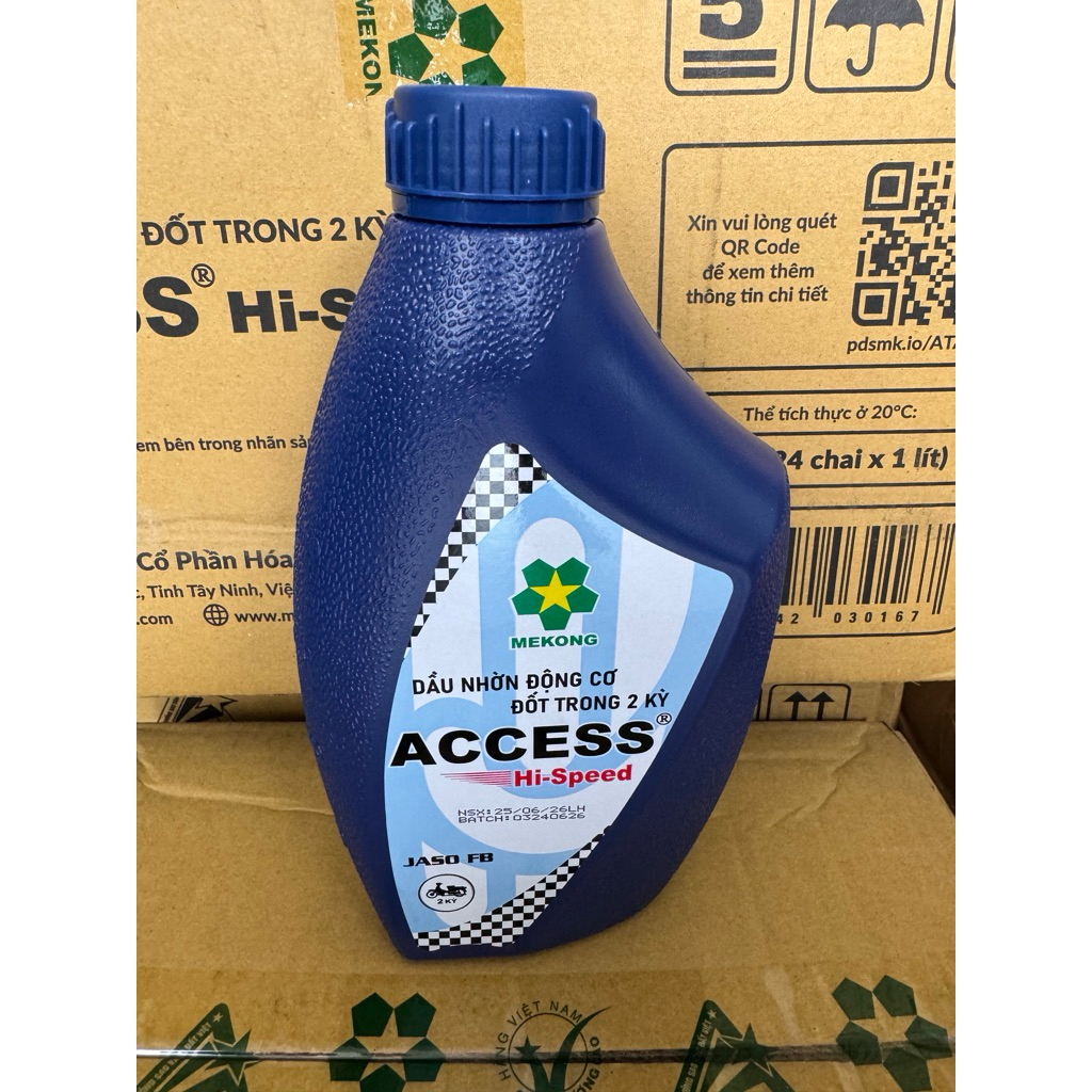 Nhớt xe máy 2 thì Access Xanh - 1 Lít Chính Hãng