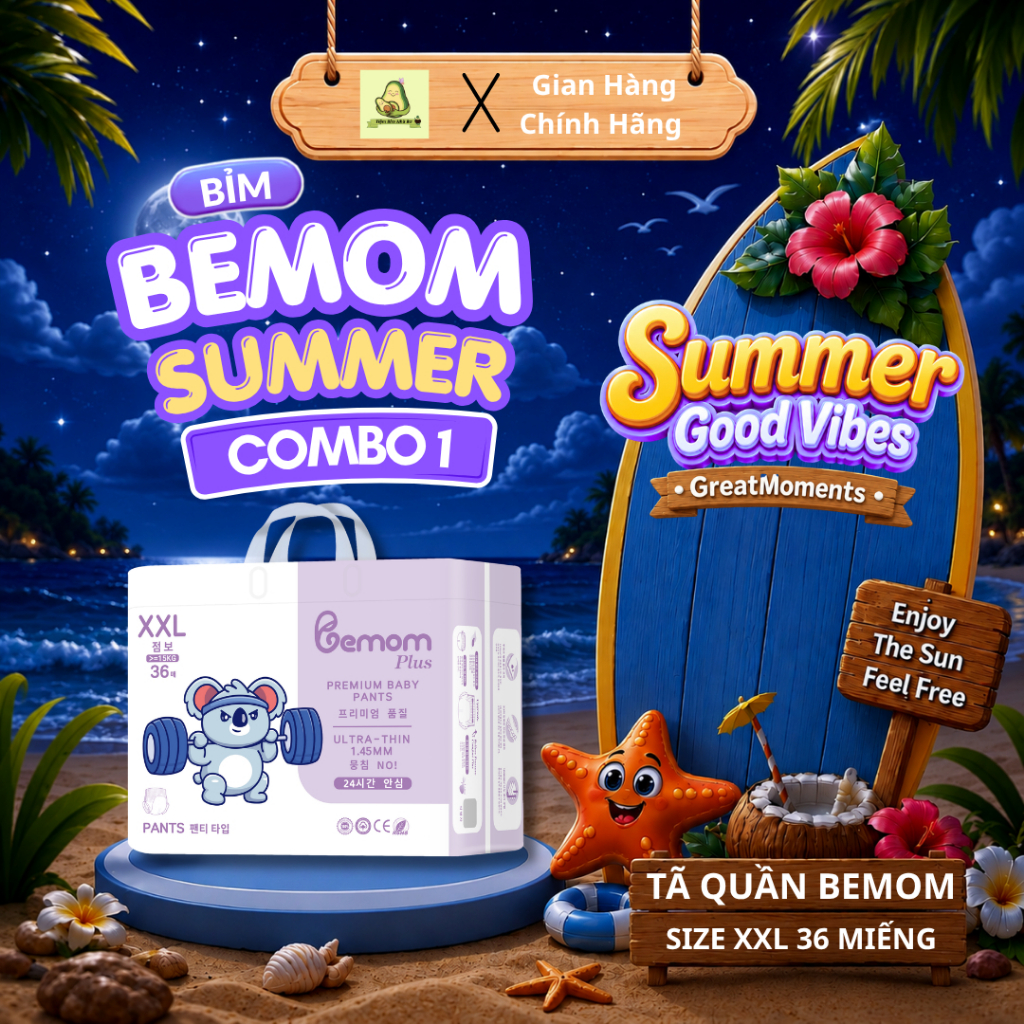 Bỉm quần Bemom Plus chính hãng, chống trào hiệu quả size XXL 36 miếng