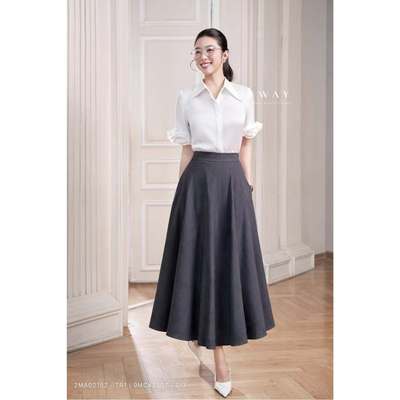 Chân Váy Dài Xòe Dáng A Cao Cấp MY WAY Thiết Kế Thanh Lịch, Tôn Dáng 9MCX2307